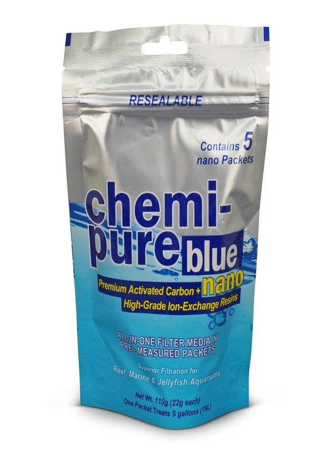 Boyd Enterprises Boyd Chemi‑Pure Blue Nano 5‑Pack Aquarium Filtration Media Premium Carbon + Ion‑Exchange Resins in Nylon Bag Clears Toxins, Phosphates & Metals - Image 1